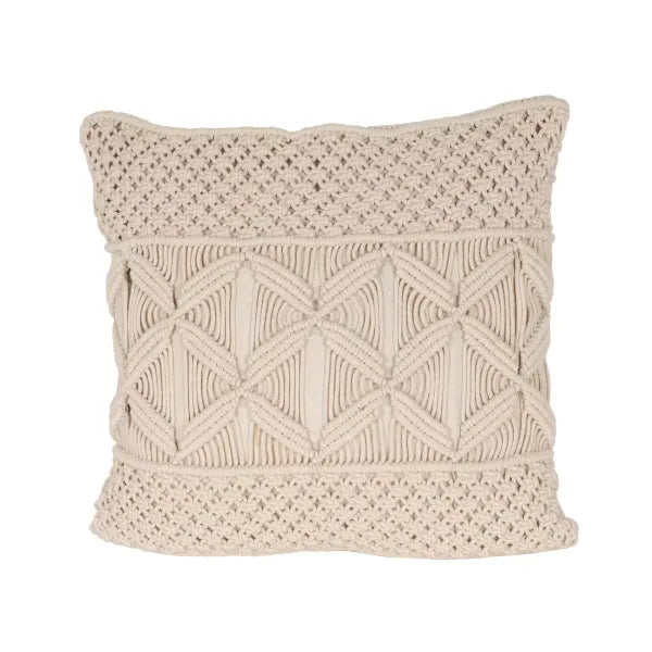 Macrame Cushion With Cover 16 x 16 inches For Home - Leechoo